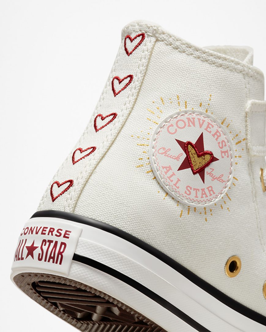 Zapatillas Altas Converse Chuck Taylor All Star Easy-On Hearts Niña Blancas Rojas Oscuro | PE E85WL2